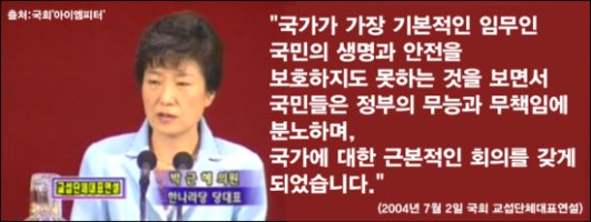 2004년의 박근혜와 2015년의 박근혜는 다른 사람인가???