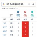 더불어민주당이 46%를 차지한 대구 구시군의회 투표 결과 이미지