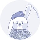 Cute blue bunny in service 이미지