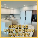 자이세탁 | 셀프인테리어 450만원 예산으로 30평대 주방 리모델링, 싱크대 교체, 홈바까지