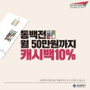 부산 지역화폐 동백전 월 50만원까지 캐시백 10프로 이미지