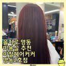 을지로 미용실 추천 이철헤어커커 명동2호점 라오르클리닉 레드염색 스타일리스트 지현님께 받은후기