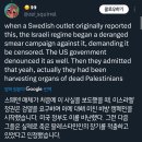 팔레스타인 사람들의 시체에서 장기와 피부를 적출해 피부 은행(skin bank)에 활용한 이스라엘 이미지