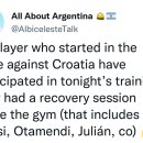 [All About Argentina] 크로아티아전 선발 출전했던 아르헨티나 선수들은 어젯밤 훈련에 참여하지 않았음 이미지
