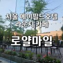 힘자리힐링허브 | [서울 강서구] 메이필드호텔 라운지 카페 로얄마일 통창 뷰 여유로운 주스 디저트 솔직후기