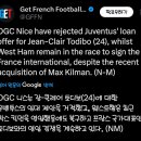 OGC니스, 토디보에 대한 유벤투스의 임대 제안 거절, 웨스트햄 영입 경쟁에 합류 이미지