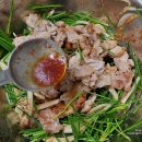 부추랑 삼겹살 이미지