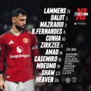 맨체스터 유나이티드 선발라인업 (VS 웨스트햄) 이미지