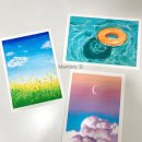 소소한 행복 오일 파스텔 이미지