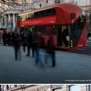 런던의 이층버스. 부산의 마을버스 이미지
