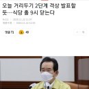 오늘 거리두기 2단계 격상 발표할 듯…식당 홀 9시 닫는다 이미지