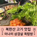 옥탑방 | [북한산 맛집 고기집] 구산역 미나리 삼겹살로 핫한 옥탑방 후기