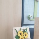 페이퍼플라워 주름지 해바라기 액자 이미지