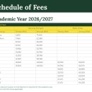 POWIIS-Schedule of Fees - Academic Year 2026/2027 이미지