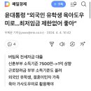 윤대통령 “외국인 유학생 육아도우미로…최저임금 제한없어 좋아” 이미지