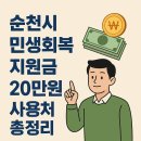 지에스(GS)25 순천매곡점 | 순천시 민생회복지원금 20만원 사용처 총정리! 꼭 알아두세요