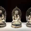 은제 아미타여래삼존 좌상 銀製 阿彌陀如來三尊 坐像 이미지
