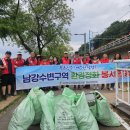 동방호텔 앞 남강둔치 | 진주 남강변, 수해 뒤 ‘깨끗한 회복’···산림보호협회 환경정화에 구슬땀