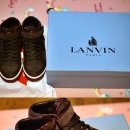 11ss 랑방 Suede leather patent trainers midtop UK7사이즈. 이미지
