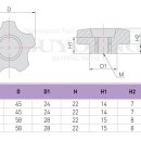 5각 미니 노브볼트,오각볼트, 조립핸들볼트,손잡이볼트,노브조립볼트,오각볼트핸들 이미지