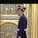 러시아 크렘린궁 근위대의 푸틴 대통령 입장 전후 모습 이미지