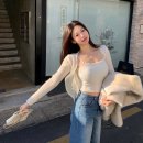 멜로멜로우 | 온트마켓 봄 신상 전상품 구매 후기 | 뉴 가이하라 데님, 블레어 블라우스, 멜로우 가디건 세트