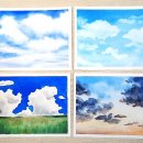 수채화로 하늘그리는 4가지 방법_How To Paint Clouds in Watercolor for Beginners 이미지