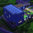 blue yellow house 이미지