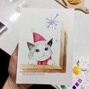 [수업후기]크리스마스카드 원데이클래스x와인x감성충전-성북/대학로/강북화실 성인취미미술