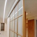 모티브델타 | 우드 격자간살+패브릭유리+슬라이딩 자동 중문, 에코델타시티 푸르지오린, 부산SM중문전시장