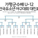 가평군수배 U-12 전국 유소년 야구대회 대진표 입니다 ~~ 이미지