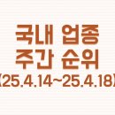 에스제이삼일모터스(주) | 25년 4월 셋째주 주간 국내업종 주간순위 정리