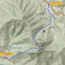 앵산-산방산 : [석포교회정류장~앵산~석포교회정류장], [산방산비원정류장~산방산~옥동갈림능선~옥동종점정류장] 이미지