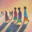 물동이 이고 가는 이미지