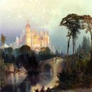 美國 허드슨강 파 토마스 모란(Thomas Moran)의 自然의 대 파노라마 이미지