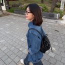 여성데님셔츠 코디 추천 웬즈데이 오아시스 워시드 비조 데님 셔츠 블루 착샷 후기