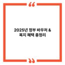 봉양복합문화복지센터 | 2025년 정부 바우처 &amp; 복지 혜택 총정리