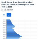 한국의 1인당 GDP 순위(인구 천만이상) 이미지