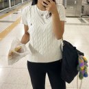 폴로 랄프로렌 케이블 니트 조끼 베스트 코디 (여성 남성 비교)