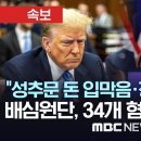 트럼프 34개 혐의 모두 ‘유죄’..최대 징역 4년 - [속보] MBC뉴스 2024년 5월 31일 이미지