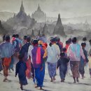 미얀마 수채화 대가 킨무앙조우의 특집 컬렉션 이미지