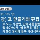 한글 문서, 표 만들기와 편집｜짤막한 강좌 이미지