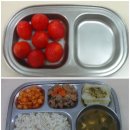 2월 23일 딸기 / 차조밥,시금치된장국,돼지고기,양배추찜&양념장,깍두기/꿀떡 또는 소라빵,발효유 이미지