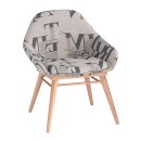 엔젤암체어 원목의자 원목 식탁의자 목재 디자인 카페 패브릭 암체어 이미지