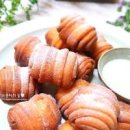 꽃빵 튀김 연유꽃빵 남은 꽃빵요리 집에서 간단한 간식 만들기 이미지