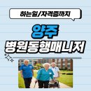 양주 병원동행매니저 자격증 취업후기