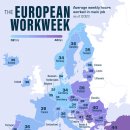 매핑: 유럽인들이 매주 일하는 시간 이미지
