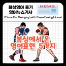 Begin English | 직장과 일상에서 쓰는 복싱 영어표현 5가지! 복싱에서 온 영어 관용구