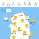 오늘의 날씨 🌞☔️☃️. 2023년 10월 11일 수요일 이미지