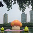 만한곳] 석촌호수에 나타난 대왕 주황버섯! 메이플스토리 아트벌룬 전시 &amp; 주차 꿀팁, 보물버섯 사냥...